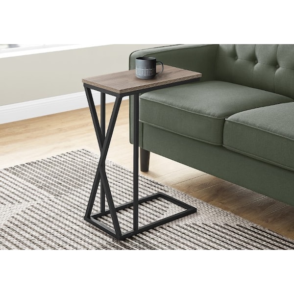 Accent Table - 25H / Dark Taupe / Black Metal
